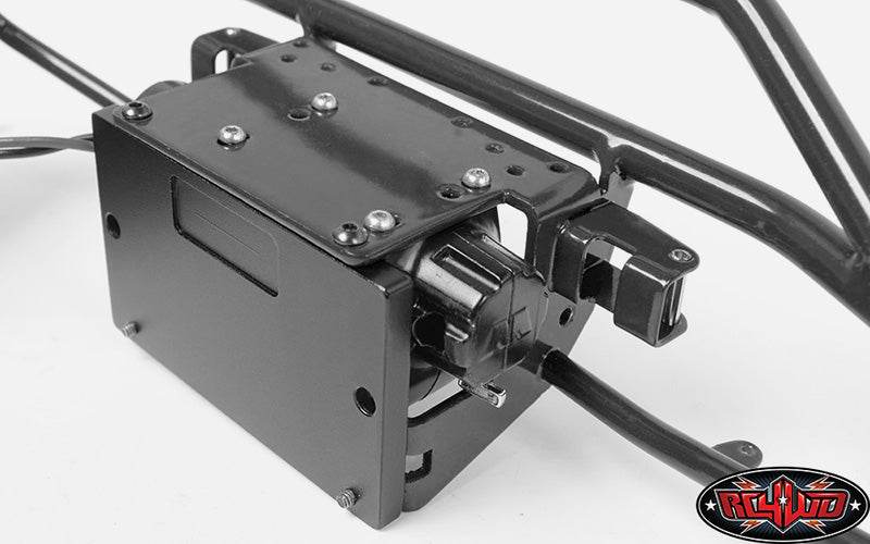 RC4WD Rough Stuff Metal Front Bumper VVV-C0206 installed three-quarter view
