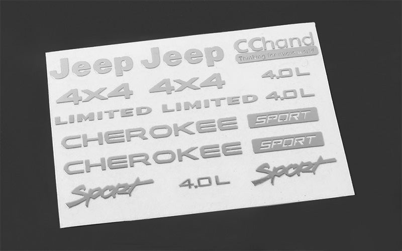 Metal Emblem Set for Axial SCX10 XJ (Silver)