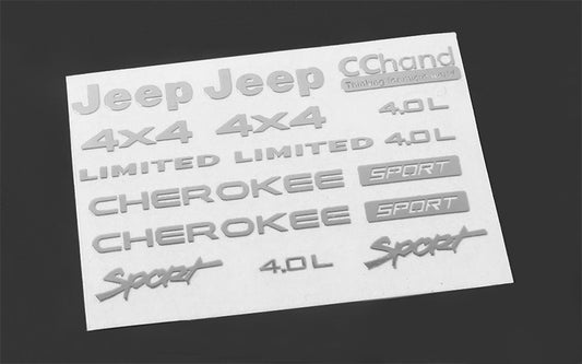 Metal Emblem Set for Axial SCX10 XJ (Silver)