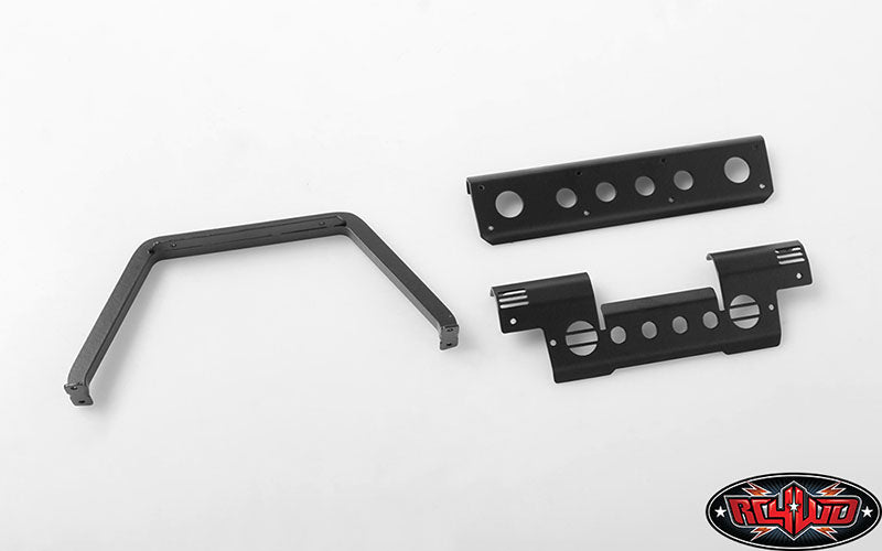 RC4WD VVV-C0286 Metal Front Bumper with Stinger and Lights detail view 4