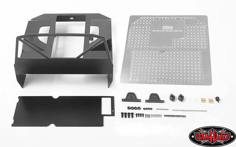 RC4WD VVV-C0380 Metal Rear Bed Style A installed on SCX10 Mojave II