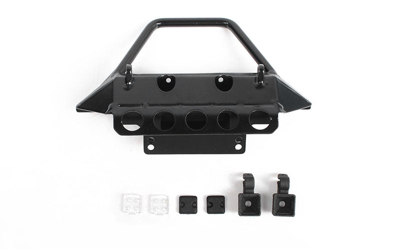 Rough Stuff Metal Front Bumper w/ Flood Lights for Axial 1/10 SCX10 III Jeep (Gladiator/Wrangler)