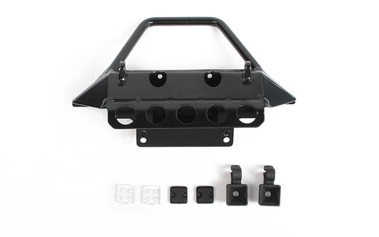 Rough Stuff Metal Front Bumper w/ Flood Lights for Axial 1/10 SCX10 III Jeep (Gladiator/Wrangler)