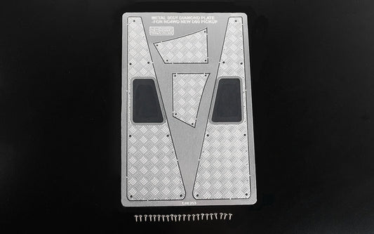 Steel Front Side Hood Diamond Plates for RC4WD Gelande II 2015 Land Rover Defender D90 (Pick-up/SUV)