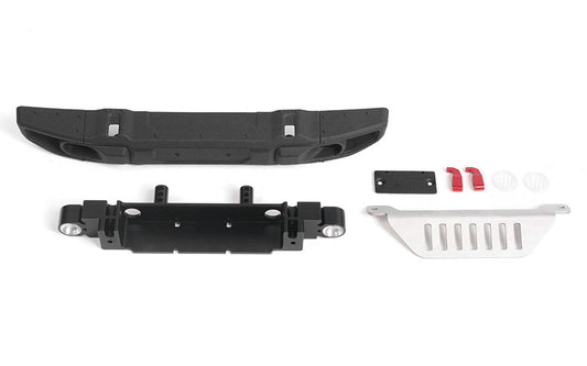 OEM Wide Front Bumper w/ License Plate Holder + Steering Guard for Axial 1/10 SCX10 III Jeep (Gladiator/Wrangler)