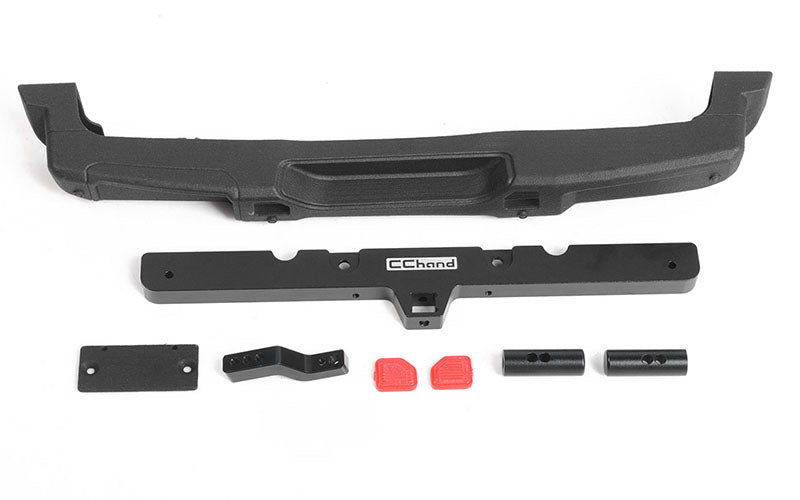 OEM Rear Bumper w/ Tow Hook + License Plate Holder for Axial 1/10 SCX10 III Jeep JLU Wrangler
