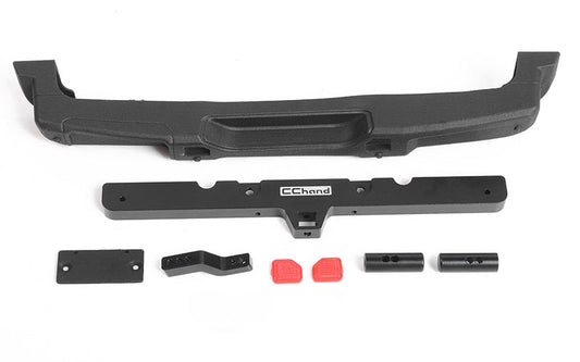 OEM Rear Bumper w/ Tow Hook + License Plate Holder for Axial 1/10 SCX10 III Jeep JLU Wrangler