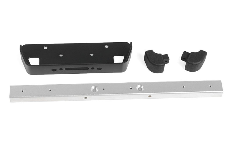 Classic Front Winch Bumper for RC4WD Gelande II 2015 Land Rover Defender D90 (Silver)