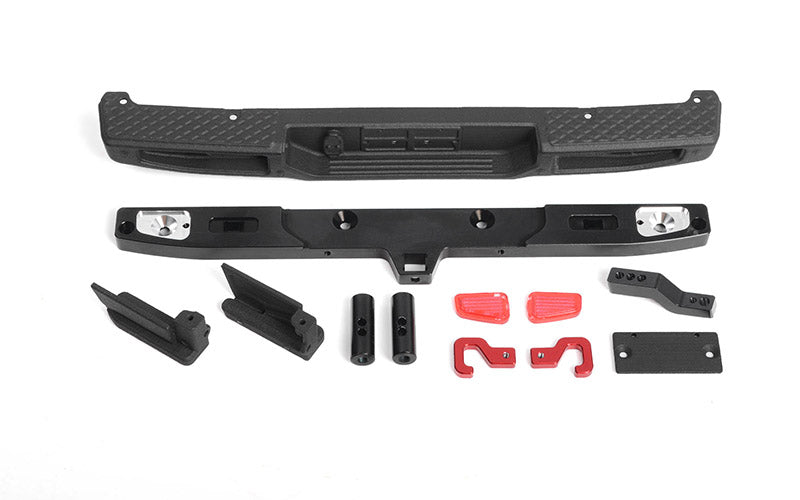 OEM Rear Bumper w/ Tow Hook and License Plate Holder for Axial 1/10 SCX10 III Jeep JT Gladiator