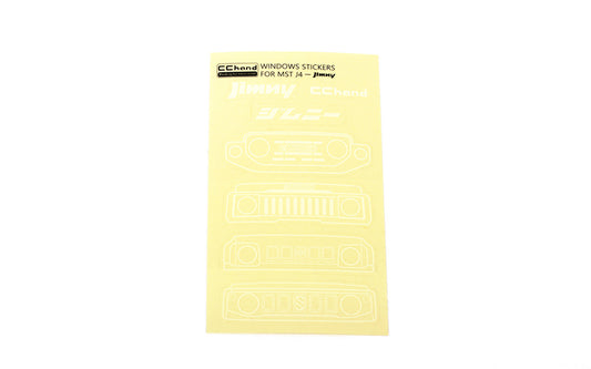 Grille Option Window Decal Sheet for MST 4WD Off-Road Car Kit W/ J4 Jimny Body (White)