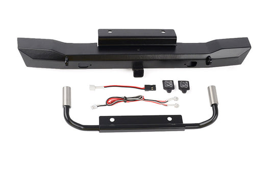 Eon Metal Rear hitch Bumper w/LED and Dual Exhaust for Axial SCX6 JEEP Wrangler JLU