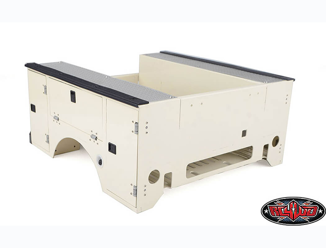 RC4WD VVV-C5006 Aluminum Utility Bed rear and tailgate detail