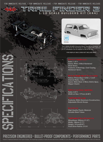 RC4WD Trail Finder 2 K44 technical specifications