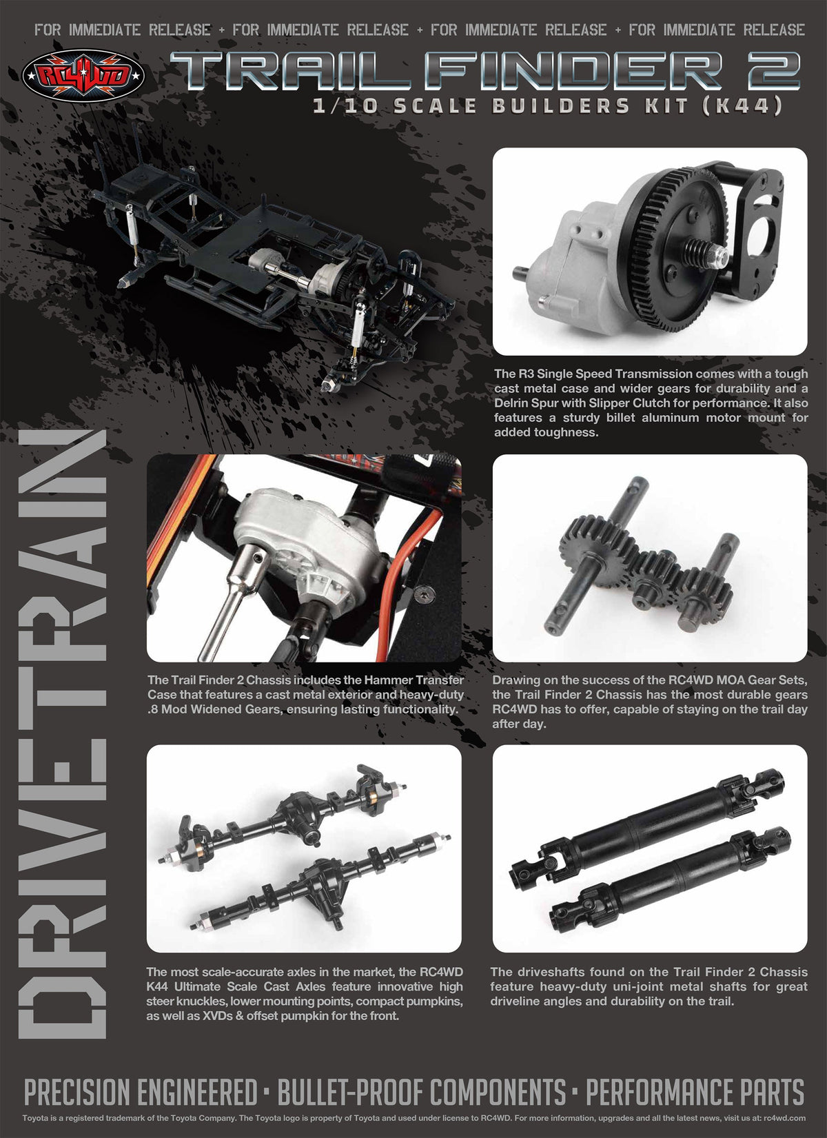 RC4WD Trail Finder 2 K44 drivetrain components