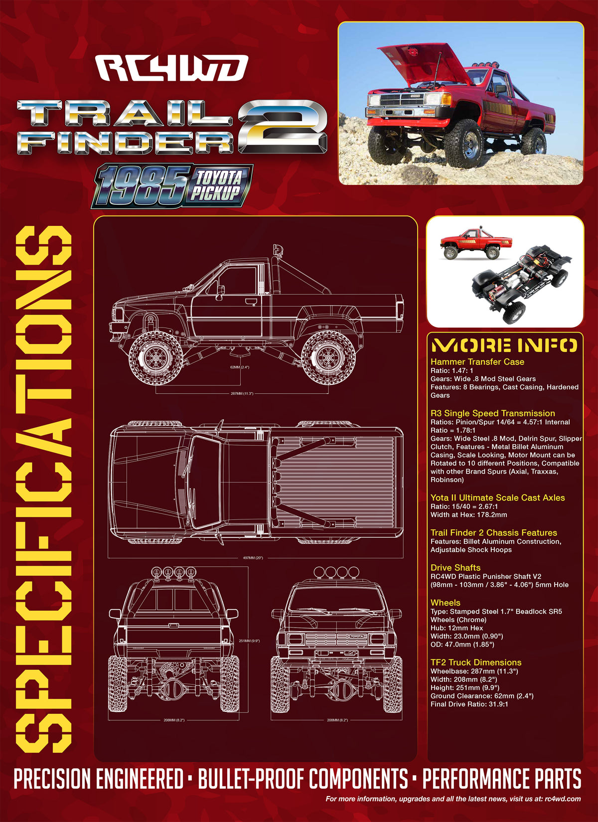 RC4WD Trail Finder 2 1985 Toyota Pickup technical specifications