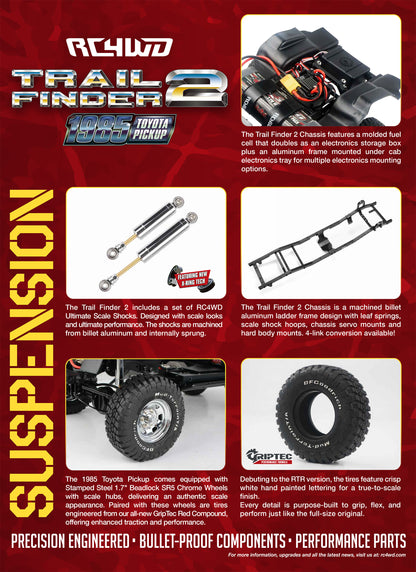 RC4WD Trail Finder 2 suspension and chassis details