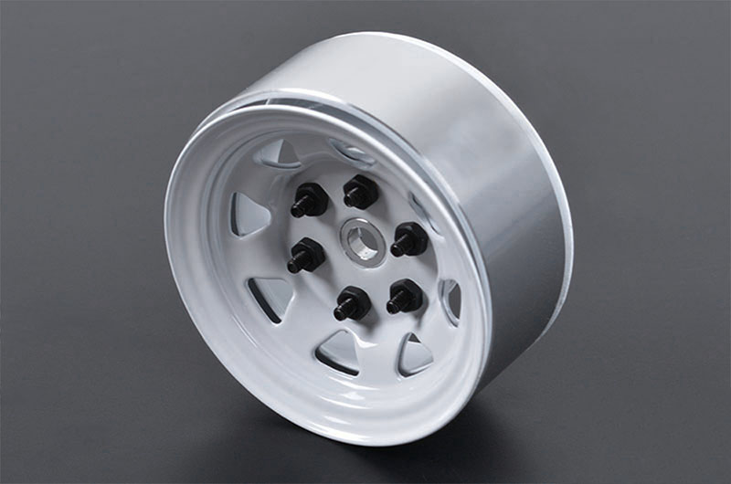Stamped Steel 1.55" Stock White Beadlock Wheels