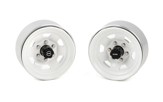 Stamped Steel 1.7" Beadlock SR5 Wheels (White/Black)