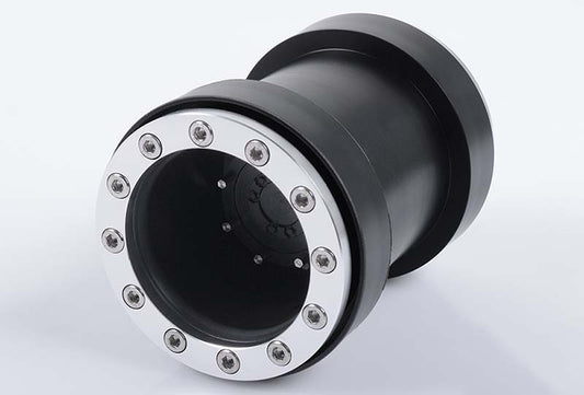 Universal Monster Truck Beadlock Wheels V2 For Tamiya Clod Buster (Black Delrin)