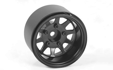 Deep Dish Wagon 1.55" Stamped Steel Beadlock Wheels (Black)