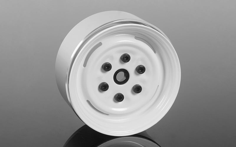 Vintage Yota 6 Lug Stamped Steel 1.55" Beadlock Wheels (White)
